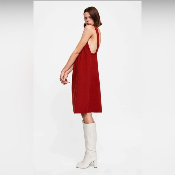 ZARA RED STRAWBERRY BUTTONED WIDE STRAPS size S - Picture 2 of 6